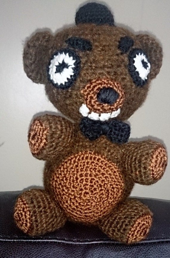 Freddy Fazbear Crocheted FNAF Stuffed Toy by BeautiWoolTreasures