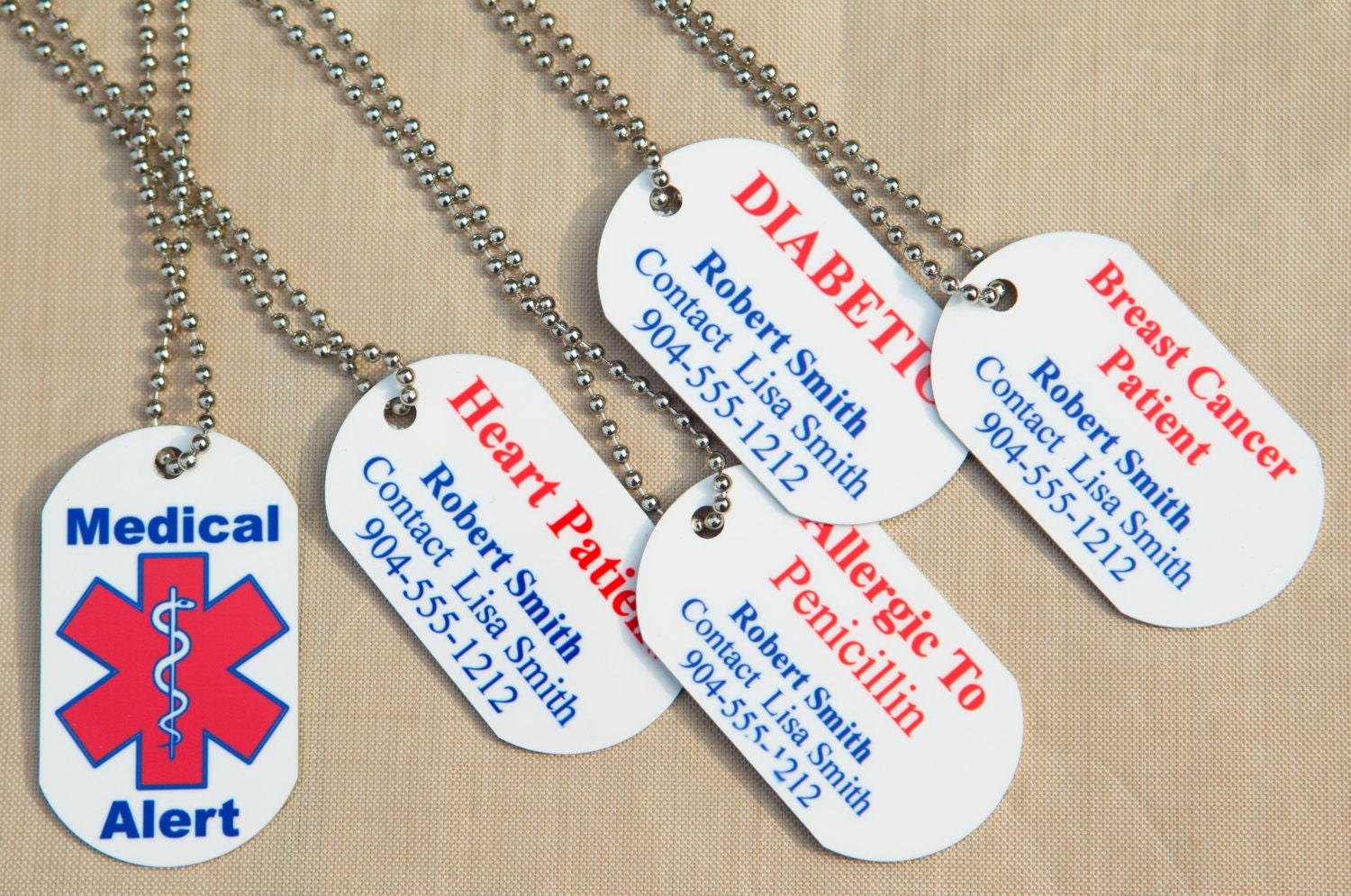 Medical Alert ID Tags & Necklace by PremierIdentity on Etsy