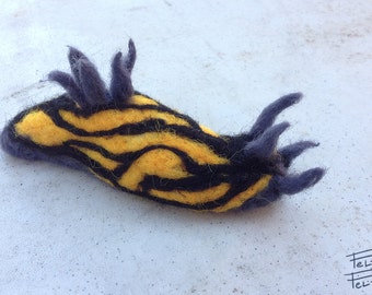 Roboastra Luteolineata - needlefelted nudibranch