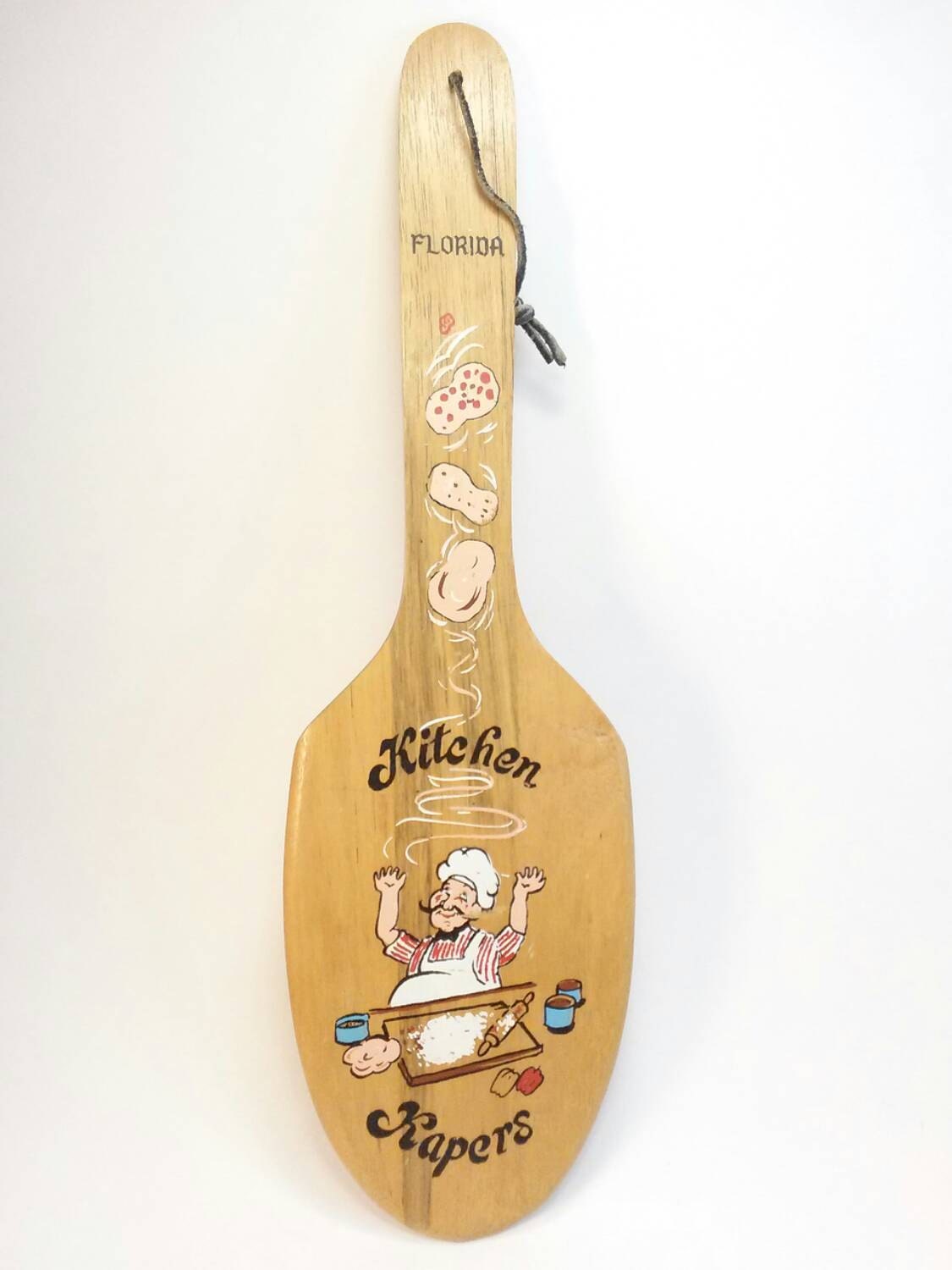 Vintage decorative pizza paddle souvenir by FanciedRelics on Etsy