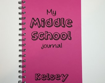 Middle School Notebook, Middle School Journal, Notebook, Diary, Journal, Middle School, Back to School, Personalized, Sketchbook