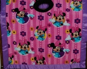 Fleece Quilt Satin bound Fleece Minnie Mouse Car Seat or Stroller blanket non pill fleece single layered fleece cotton neck Pink Purple