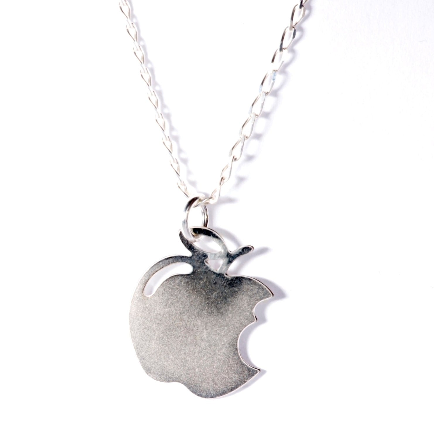 Apple Necklace Silver Gold Filled Necklace Apple Icon Jewelry