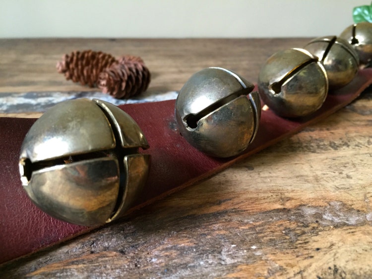 Vintage Brass Horse Harness Sleigh Bells On By Honeybeehillvintage