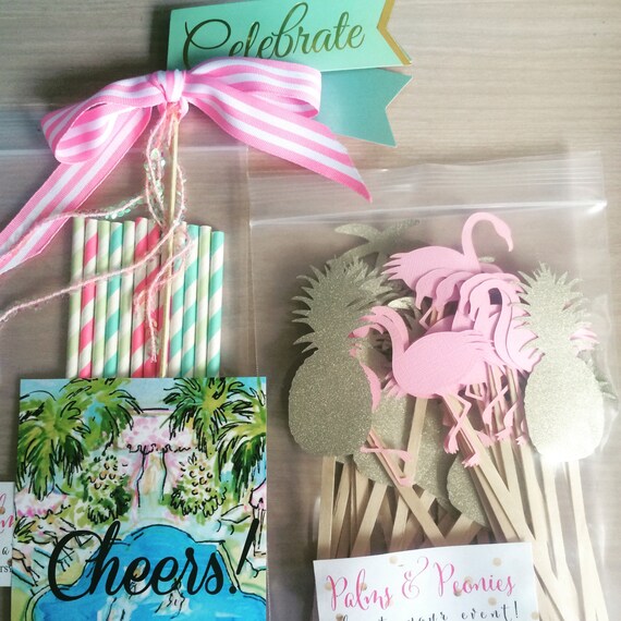 Set of 12 Pineapple Swizzle Stick / Drink by PalmsandPeonies