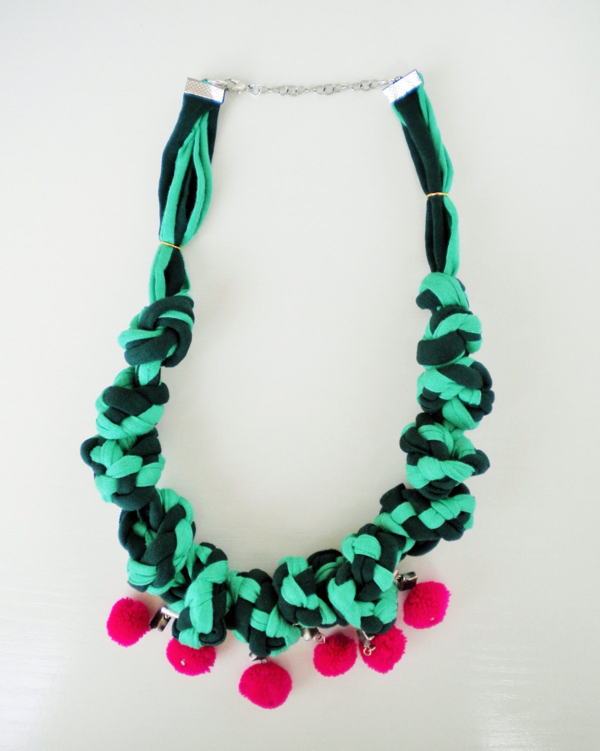 fabric necklace colorful necklace statement jewelry textile
