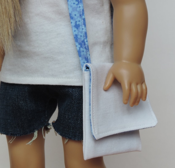 White Denim Shoulder Bag - American Girl Doll Accessories