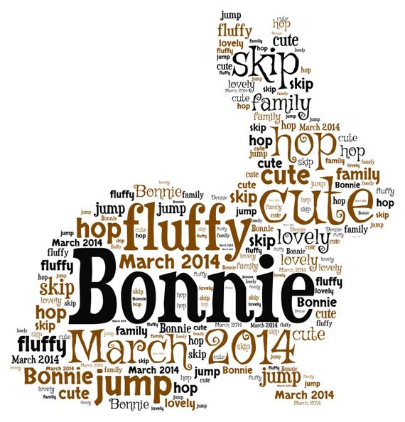 Personalised Word Art Rabbit Design A4 Print or Digital