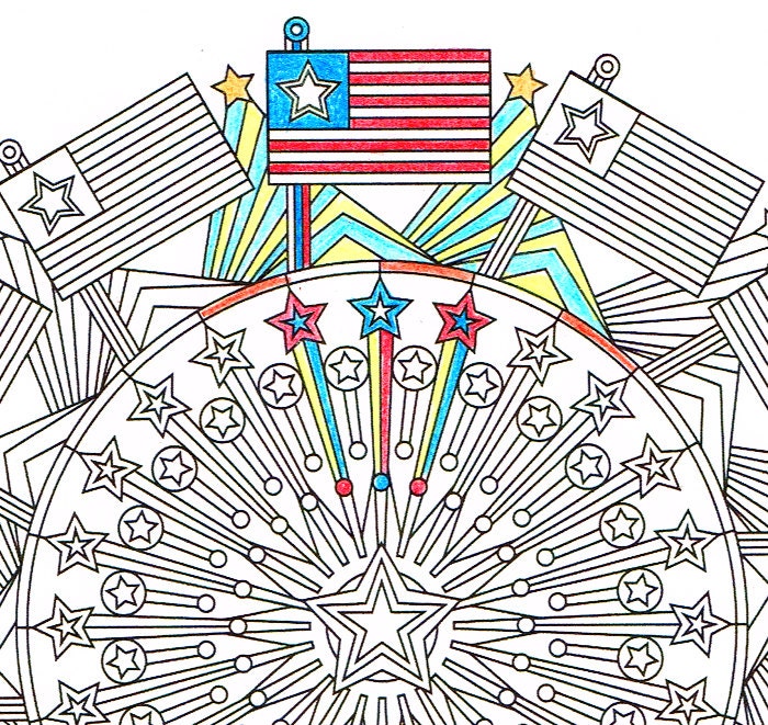 Independence Day Coloring Page Patriotic American 4th of