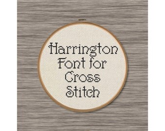 PDF Cross Stitch Pattern: Full Alphabet of Uppercase and Lowercase Letters inspired by the font "Harrington"