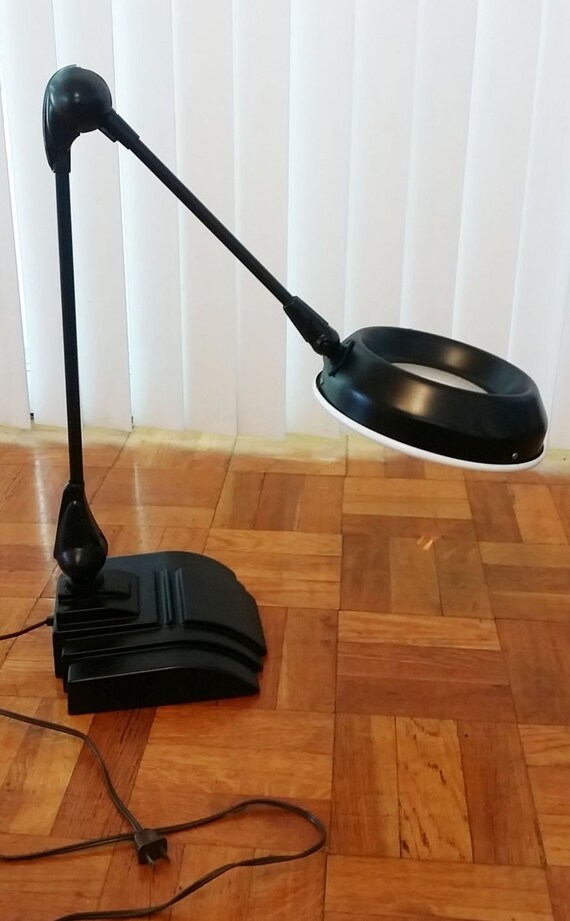 1960's Vintage FLEXO Black Magnifying Desk Lamp in