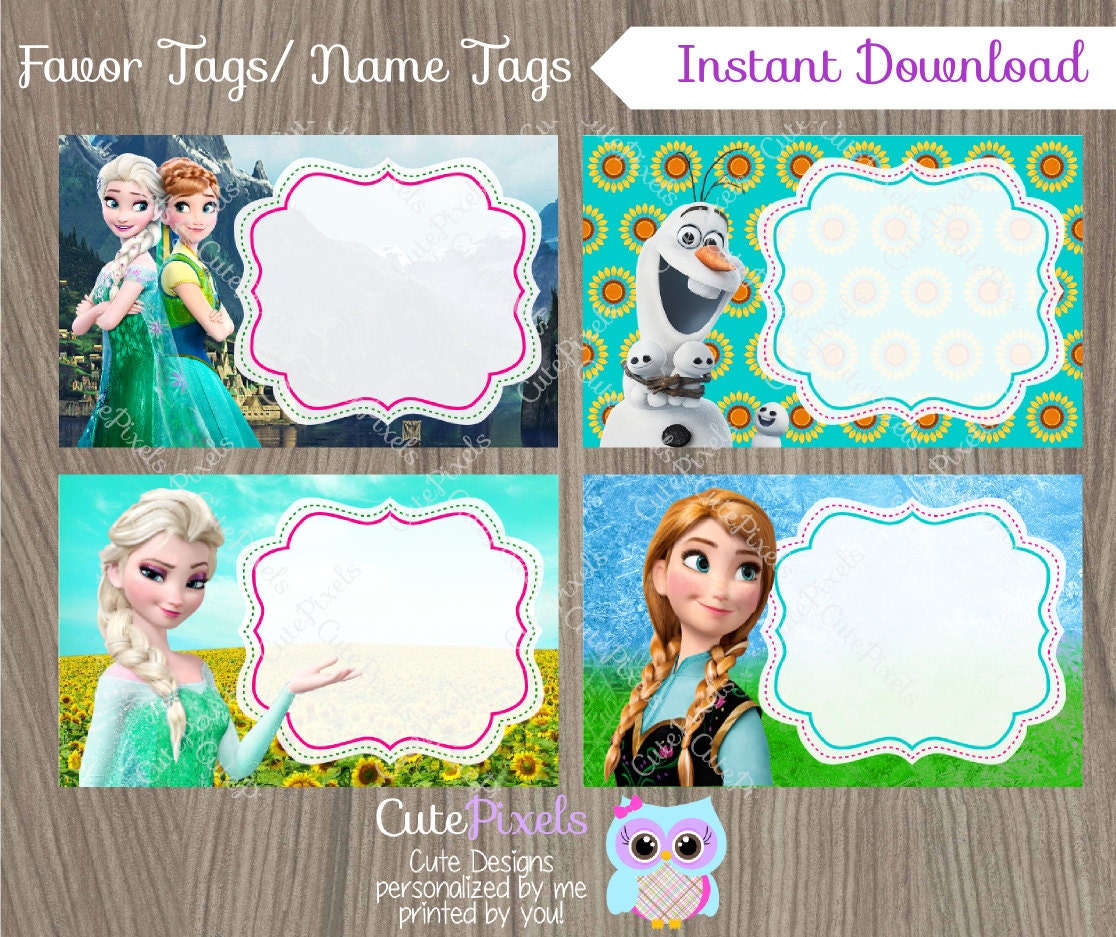 frozen fever favor tags frozen name tags frozen favor