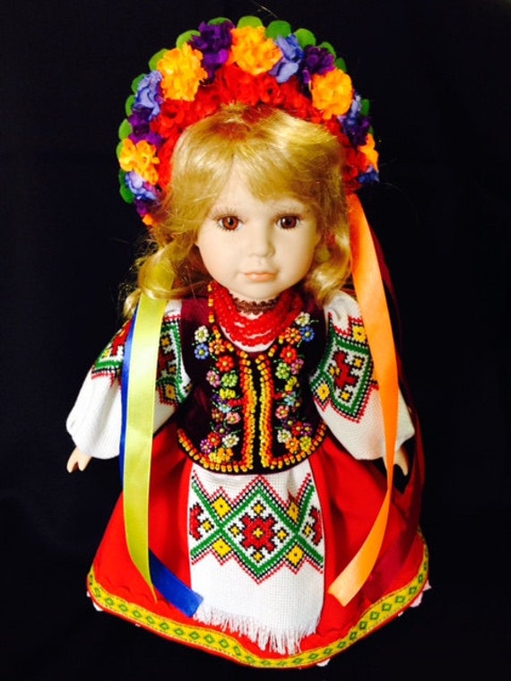 Items Similar To Ethnic Folk Costume Porcelain Doll On Etsy