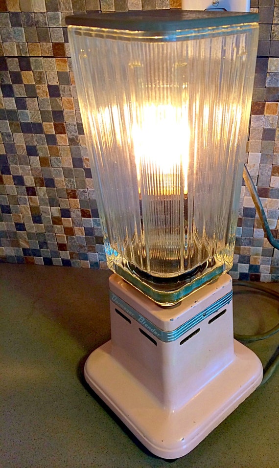 Pink retro vintage Dormeyer blender desk lamp or by MutinyDecor