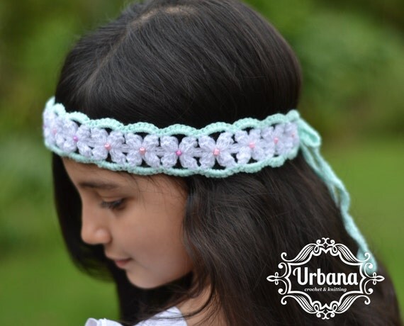 CROCHET HEADBAND PATTERN Flower Garland Headband Toddler