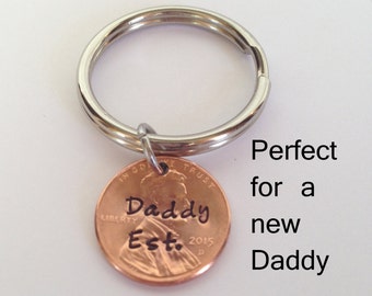 New Dad Gift, Daddy Gifts, Penny Keychain, Daddy Keychain, Fathers Day Gift, Gifts for Dad, New Dad, New Daddy, New Daddy Gift, Fathers Day