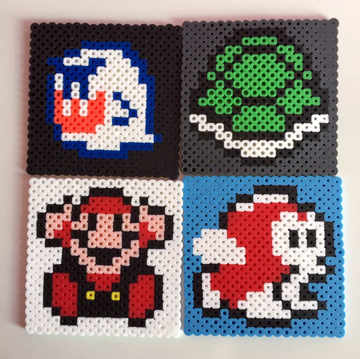 Mario Enemies Perler Bead Coasters Set of 4: by PixelPrecious