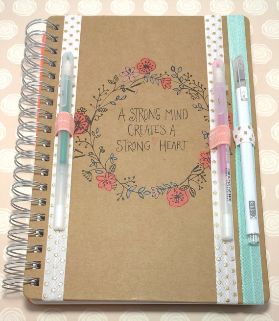 Planner Pen Holder Elastic Set of 3 Gold Polka by AdorePlanners