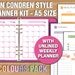 Erin Condren style printable planner kit A5 size UNLINED