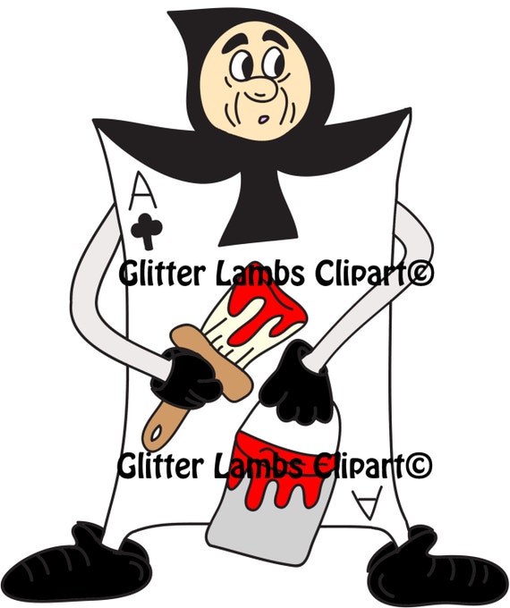 Items similar to Alice In Wonderland Clipart Painting The Roses Red