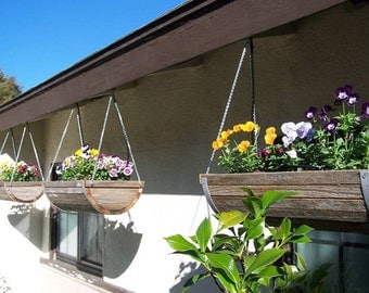 8" Weathered Cedar Hanging Planter