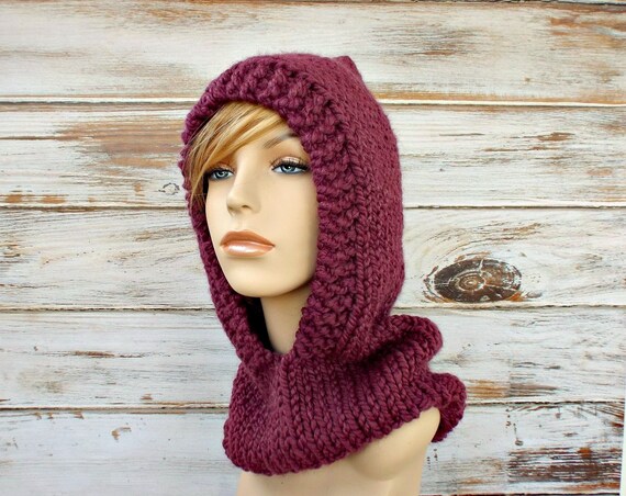 Fig Purple Knit Hat Purple Knit Hood Purple Womens Hat
