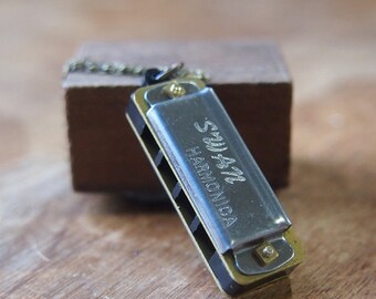 Mini harmonica necklace in silver N048S