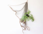 Rope and Net Wall Hanging- textile piece, art, weaving, planter