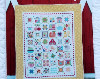 Farm Girl Vintage Book Quilt Pattern Book, Lori Holt, Spiral Bound, Bee in my Bonnet, Retro Quilt Patterns, Scrappy Pattern