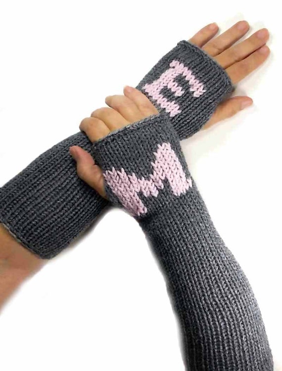Personalized Gloves Initial Fingerless Gloves by Nothingbutstring