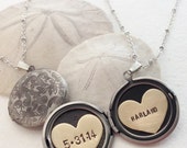 Personalized jewelry, Custom name necklace, new baby name birthdate necklace, new mom gift Heart jewelry Personalized locket necklace