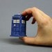 Tardis Figurine - Mini Ceramic Blue Police Box Sculpture