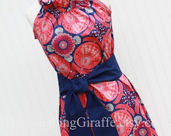 NEW - Petunia... Women's Ruffler Dress with Removable Sash.Size XX-Small, X-Small, Small, Medium, Large..by The Laughing Giraffe