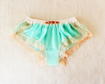 Mint Soft Chiffon Sleep Boxer/style HAKKA (made to order)