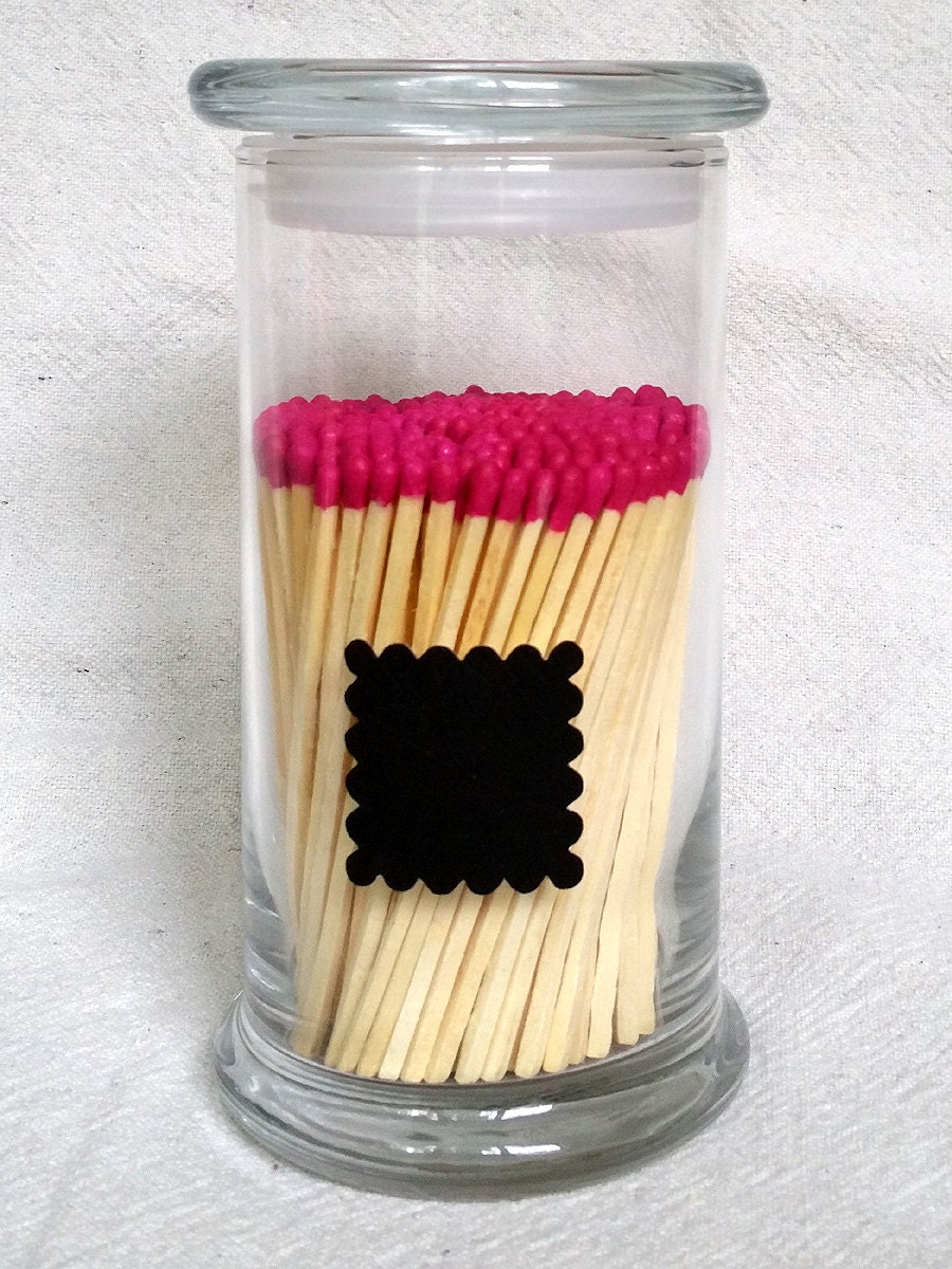 Large Glass Match Holder Jar Scalloped Square Striker