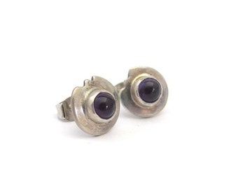 Vintage Amethyst Earrings, Sterling Silver Earrings, Vintage Earrings, Dainty Earrings, Post Earrings, February Birthstone Jewelry