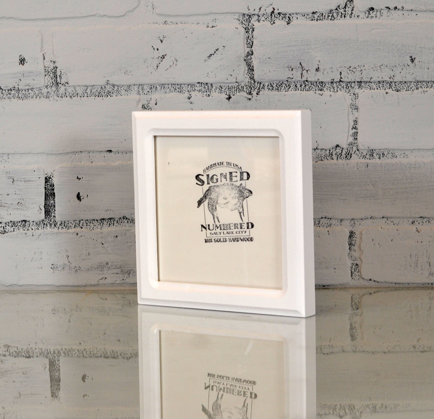 6x6 inch Square Picture Frame in Double Cove Style with Solid