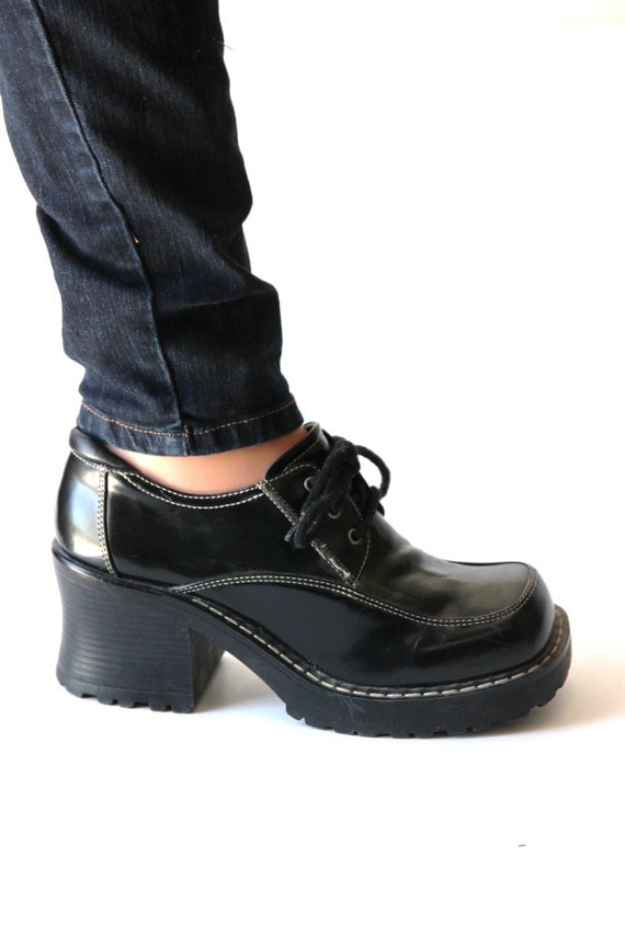 black platform oxford