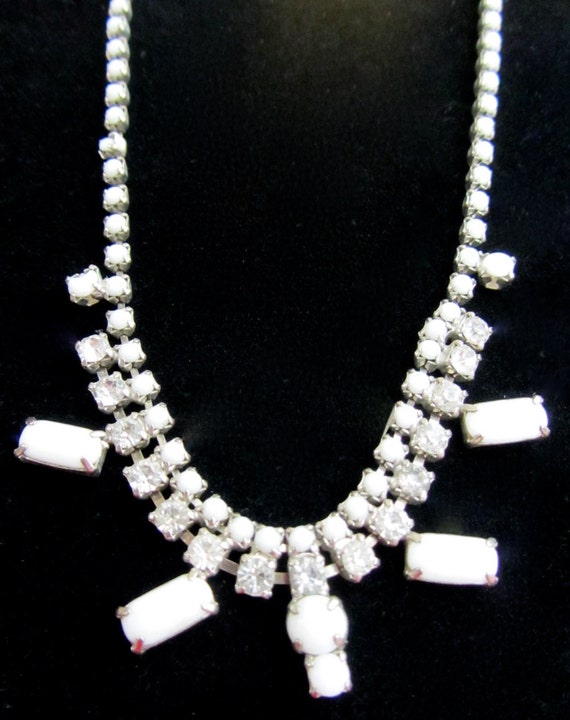 Items similar to REDUCED! Vintage Faux Diamond and White gemstone