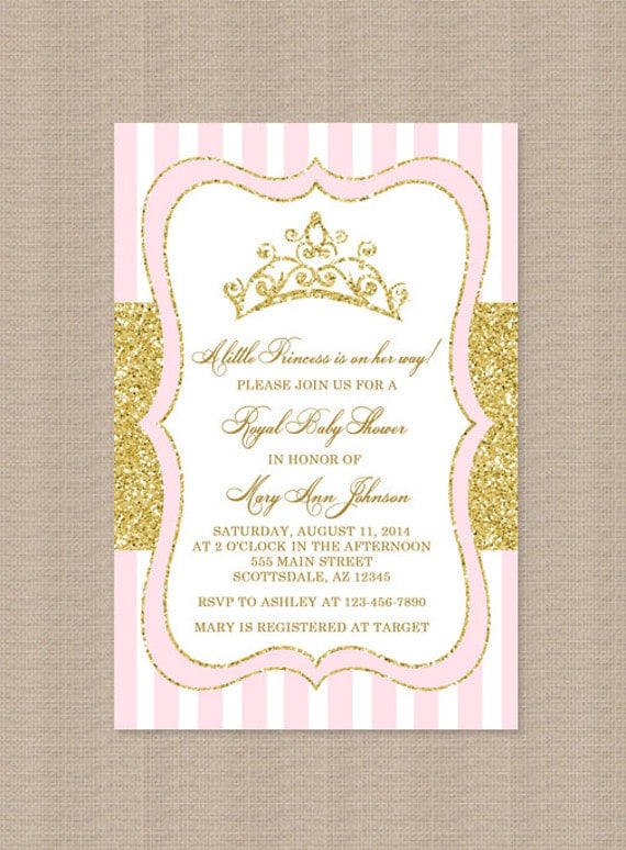 Princess Baby Shower Invitation Princess Tiara by Honeyprint
