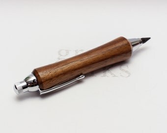 Handcrafted Artist / Workshop Sketch Pencil - American Black Walnut with Chrome Accents (5.6mm Lead)