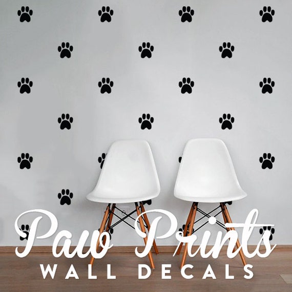 Paw Prints Wall Decal Pack Modern Geometric Pattern Vinyl