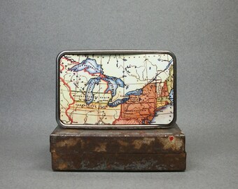 Belt Buckle Map Great Lakes Northwest Territory Unique Gift for Men or Women