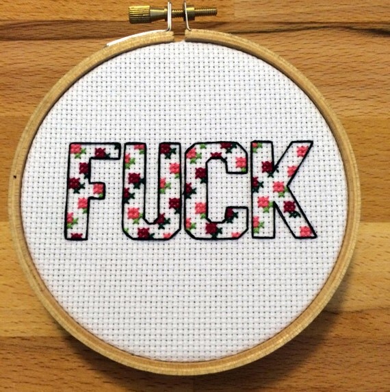 Fuck Flower Cross Stitch By Chicagostitch On Etsy