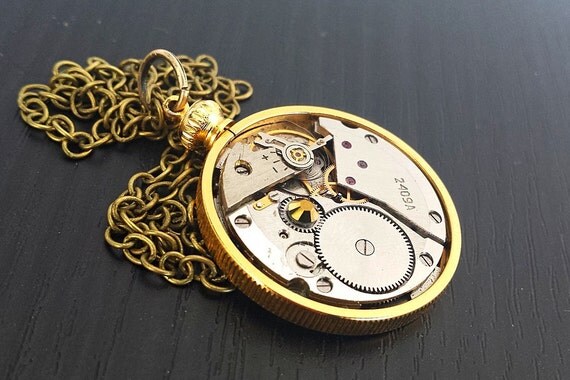 Vintage Watch Steampunk Inspired Pendant - Brass Coin Keeper #2 - Steampunk Inspired Timeless Relic by FunkyGlam steampunk buy now online Vintage Watch Steampunk Inspired Pendant - Brass Coin Keeper #2 - Steampunk Inspired Timeless Relic by FunkyGlam steampunk buy now online
