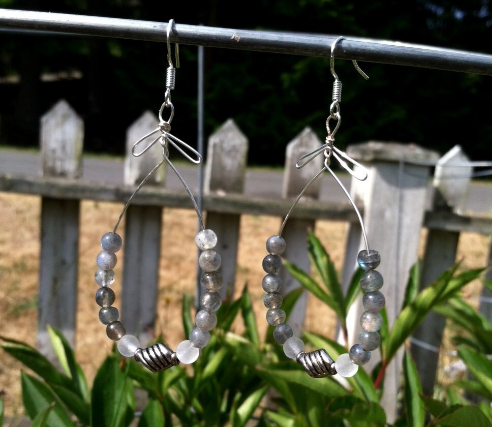 Labradorite Hoop Earrings
