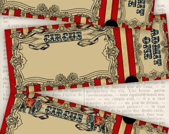 Circus Invitation Tickets circus party printable paper crafting scrapbooking add text instant download digital collage sheet - VDINCI1020