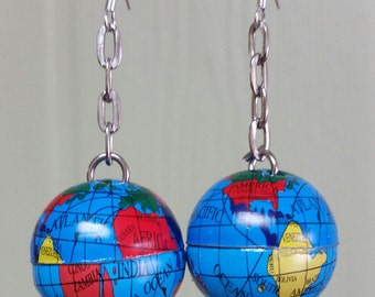 Recycled Whimsical Globe Earrings