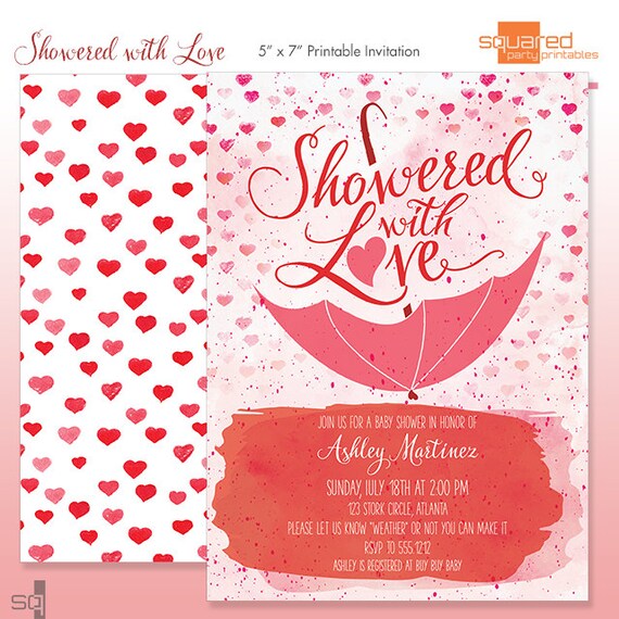 Showered With Love Baby Shower Invitations 2
