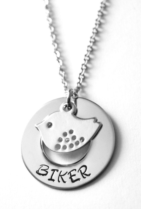 Biker Chick necklace Biker necklace Motorcycle necklace